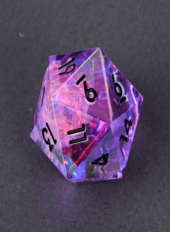 UBEUCK Electroplated Resin Dice Set, Resin Edge Sharp for Dungeons & Dragons RPG, MTG Board Games with Gift Box (Electroplating Purple Color) - Image 3